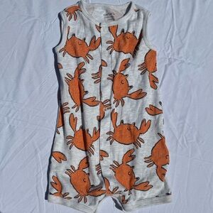 Carters | White & Orange Crab Romper